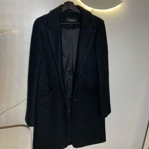 Black wool top coat Marc NY wool bucle style like new size small (2)